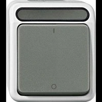 Abbildung von Schneider Electric Merten MEG3112 8029 Ausschalter für Feuchtraum Schalterprogramm, Aufputz, 2 polig, IP44, Lichtgrau, AQUASTAR