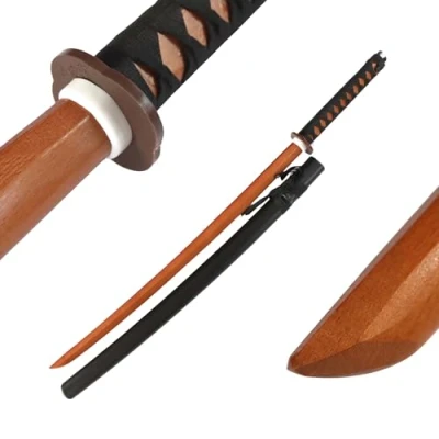 Abbildung von DEPICE Set Bokken Buche Seilgriff inkl. Saya, ca. 101 cm, Gewicht 600 g, echte Buche, passende inklusive Schnürung, Iaido Aikido