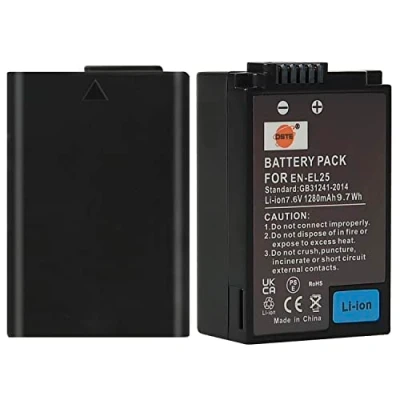 Abbildung von (2 Pack) EN EL25 DSTE Ersatz Batterie Akku Kompatibel für EL25a,4241 und Nikon MH 32,Nikon Z Series Z50 50 Kamera