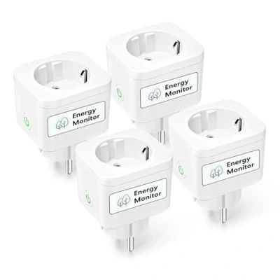 Abbildung von Meross WLAN Steckdose mit Strommessung 16A, Smart Home Zeitschaltuhr Sprach und Fernsteuerung, WiFi Plug Funktioniert Alexa, Google Home, SmartThings, 4er Pack