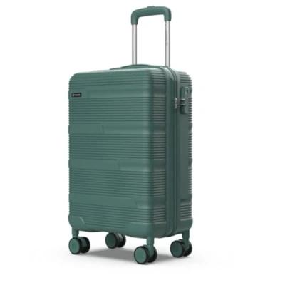 Abbildung von NUMADA Handgepäck Koffer 55x40x20cm (38,4L) Upfly T10 XS mit Zahlenschloss und 4 doppelten 360 Rädern. leicht Inneneinteilung Grün