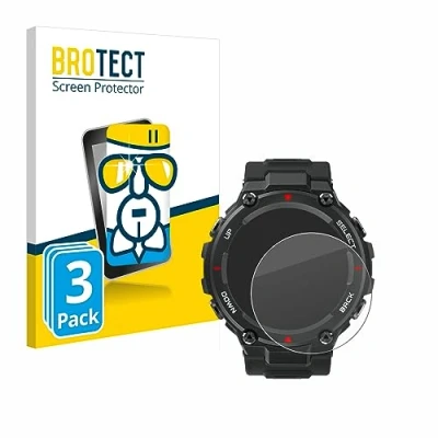 Abbildung von BROTECT Schutzglas für Huami Amazfit T Rex (3 Stück) Schutzfolie Panzer Folie Glas [Extrem Kratzfest 9H, Anti Fingerprint, Ultra Transparent]