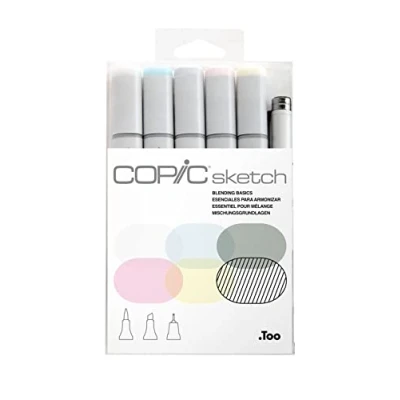 Abbildung von COPIC Sketch Set &quot;Blending Basics&quot;, 6 Twin Marker mit einer mittelbreiten und Brush Spitze