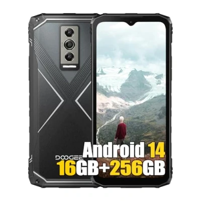 Abbildung von DOOGEE Blade 10 Pro 16GB+256GB Outdoor Handy ohne Vertrag, 6,56&quot; HD+ 90Hz IPS, 50MP+8MP, Android 14 Handy, 5150mAh Batterie, 4G LTE Smartphone Wasserdicht IP68,NFC,GPS,OTG,Widevine L1,Schwarz