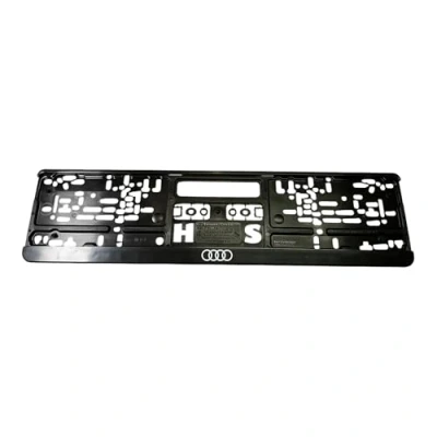Abbildung von Audi 3292100100 Kennzeichenhalter Ringe Logo Kennzeichenträger, schwarz