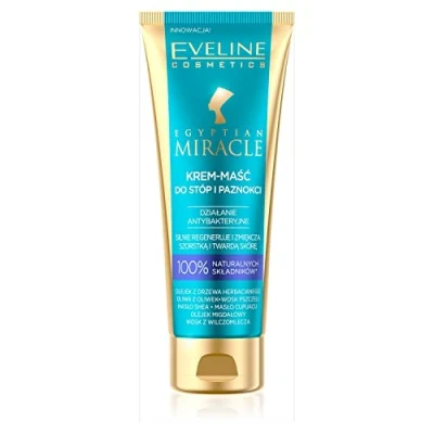Abbildung von Eveline Cosmetics Egyptian Miracle Fuß und Nagelcreme Salbe 50ml Intensiv Weichmachend, Feuchtigkeitsspendend &amp; Nährend mit Cupuaçu Butter Teebaumöl