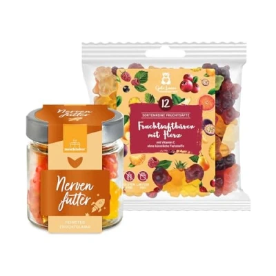 Abbildung von 2er Set Nervenfutter Paket Das perfekte Nervennahrung für schwache Nerven Gummibärchen gegen den Stress 270g Fruchtgummi Geschenk Prüfung oder Schulstart