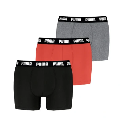 Abbildung von Puma MEN Everyday 3 PACK Panties, Herren, Größe: Medium, Red fire/grey/black