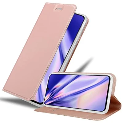 Abbildung von Cadorabo Hülle kompatibel mit Samsung Galaxy A90 5G aus Premium Kunst Leder Flip Klappbare Stoßfeste Magnetische [Standfunktion] [Kartenfächern] Cover für Tasche in Rosa