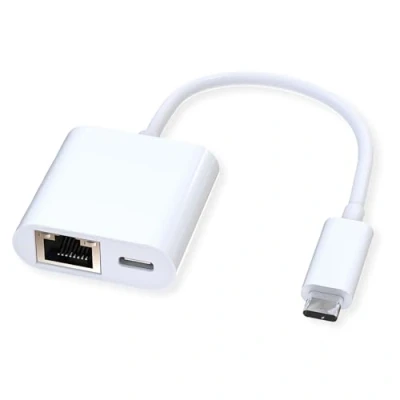 Abbildung von ROLINE USB 3.2 Gen 2 Typ C zu Gigabit Ethernet Konverter + 1x PD Port, 100W