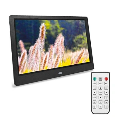 Abbildung von VBESTLIFE Digitaler Bilderrahmen, 10 Zoll 1280 * 800 HD Fotorahmen, Unterstützt Musik und Video Player/Wecker/Kalender USB 32 GB SD Karte für Familie/Freunden,