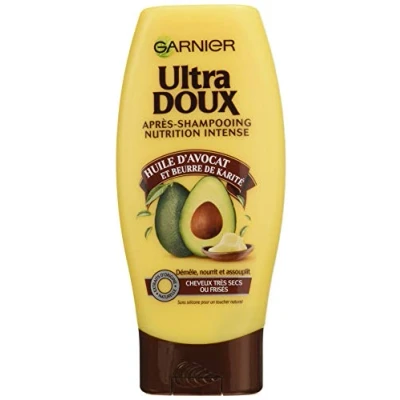 Abbildung von Garnier Ultra Doux After Shampoo für sehr trockenes / frisiertes Haar, Avokatöl Sheabutter, 250 ml, 3 Stück