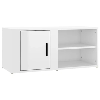 Abbildung von vidaXL TV Schrank Lowboard Möbel Tisch Board Sideboard Fernsehtisch Fernsehschrank HiFi Hochglanz Weiß 80x31,5x36cm Holzwerkstoff