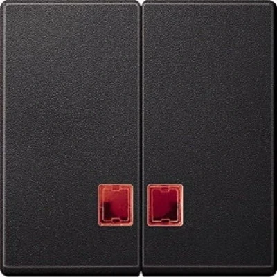 Abbildung von Schneider Electric Merten MEG3456 0414 Doppelwippe für Schalter mit rotem Symbolfenster, anthrazit, System M