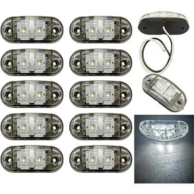 Abbildung von 10 x LED Begrenzungsleuchten 12volt Positionsleuchten Anhänger LKW PKW Wohnwagen Wohnmobil Weiß Gelb E4