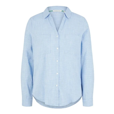Abbildung von TOM Tailor MIT Brusttaschen Hemdbluse, Damen, Größe: 38, Dreamy blue