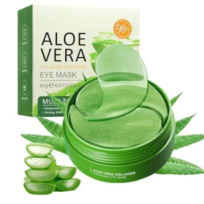 Abbildung von 60Pcs Augenpads,Kollagen Augenpads gegen Augenringe mit Aloe Vera,Hyaluronsäure Augenpflaster Augenringe,Augenringe Entfernen, Falten,Tränensäcke,Puffiness