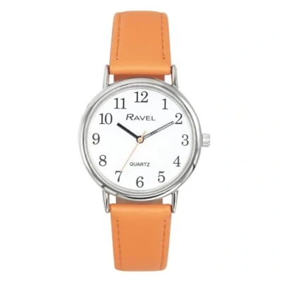 Abbildung von Ravel Pastellfarbene Alltagsuhr für Damen (36 mm Gehäuse) Analoges Quarzwerk R0137.15.1 Persimmon/Silberton