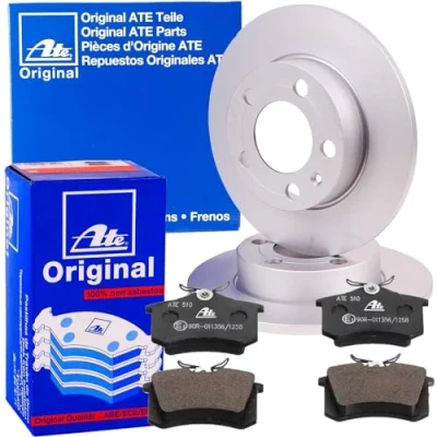 Abbildung von ATE Bremsscheiben + Beläge hinten für 80 90 Typ 89 B3 B4 auch Avant Cabrio