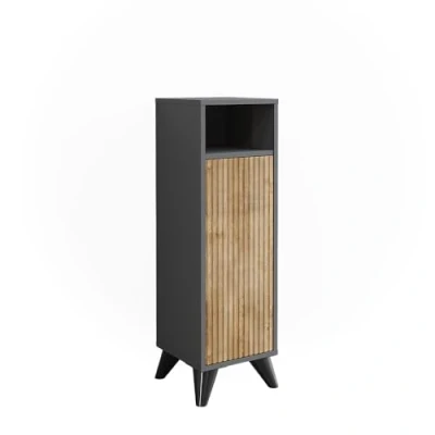 Abbildung von Vicco Midischrank Leano, Anthrazit/Bergeiche, 30 x 97 cm mit Tür