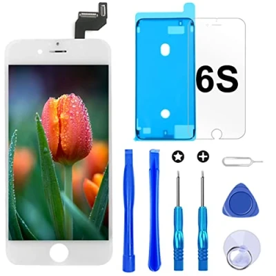 Abbildung von Brinonac Für iPhone 6S Display LCD Touchscreen Digitizer Ersatz Bildschirm Front Komplettes Glas mit Werkzeug und Schutzfolie (4,7&quot;, Weiß)