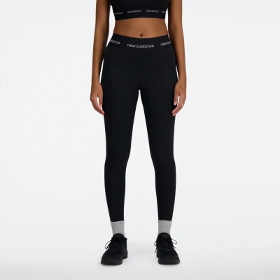 Abbildung von New Balance Sleek HIGH RISE Legging Leggings Hosen, Damen, Größe: XS, Black