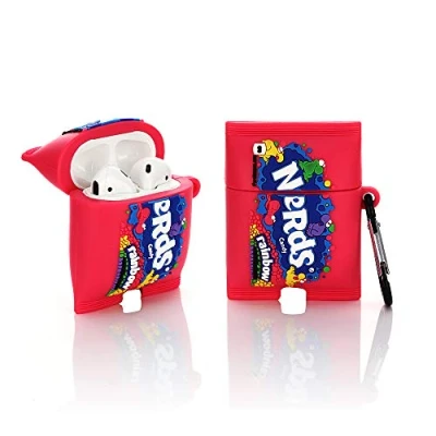 Abbildung von YIGEYI Silikon Hülle Kompatibel mit Airpods 1 &amp; 2 Funny Cute 3D Cartoon Case Cover[Spaß Snacks Serie] (Nerds)