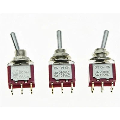 Abbildung von salecom 3pcs DPDT 6 Pin 3 Position ON/ON/ON Gitarre Mini Toggle Schalter Auto/Boot