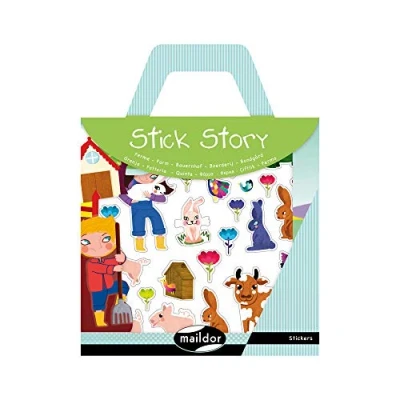Abbildung von Maildor 566401O Packung Stick&#039;Story (4 Stickerbögen und 2 Kulissen, ideal für Kinder ab 5 Jahren, Bauernhof) 1 Pack