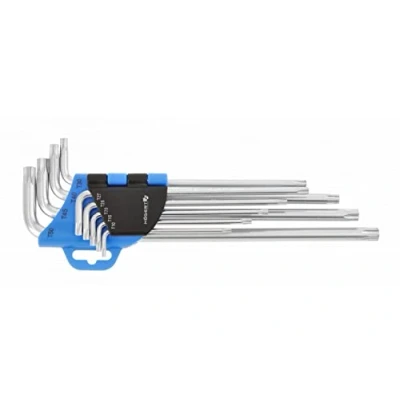 Abbildung von Hogert Technik HT1W810 Winkelschraubendrehersatz TT10, TT15, TT20, TT25, TT27, TT30, TT40, TT45, TT50 Chrom Vanadium Stahl 9