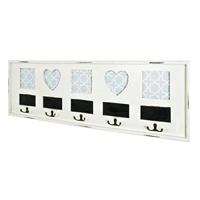 Abbildung von HAKU Möbel Wandgarderobe antikweiß, Massivholz, MDF Maße: B 77 cm x H 26 T 3 cm, Style: Industrial