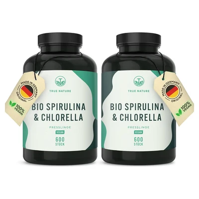 Abbildung von Bio Spirulina &amp; Chlorella Presslinge Eisen Vitamin B12 1200 St