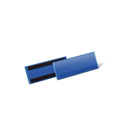 Abbildung von Durable Magnetische Etikettentasche, für Etiketten 1/2 A5 quer (210 x 74 mm), Packung à 50 Stück, dunkelblau, 175707