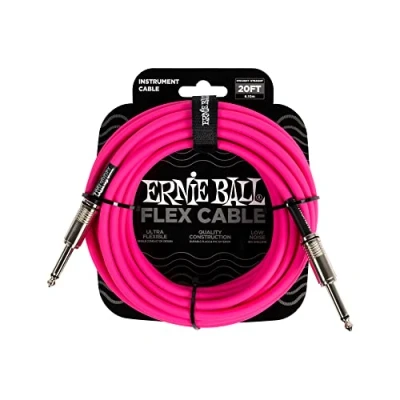 Abbildung von Ernie Ball Flex Instrument Cable Straight/Straight Rosa 6 m Gerade Klinke
