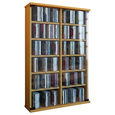 Abbildung von VCM CD Regal Holz DVD Stand Schrank Roma Glastür, 1 tlg.