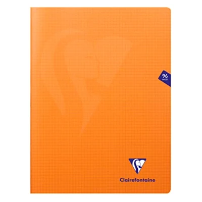 Abbildung von Clairefontaine 383362C Packung mit 10 Heften Mimesys DIN A4+, 24x32cm, 48 Blatt kariert, 90g, Einband PP, Orange, 1 Pack
