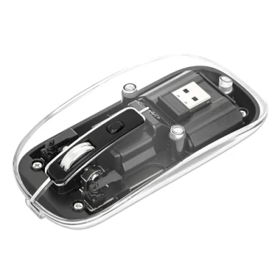 Abbildung von Manhattan Funkmaus USB A 4Tasten RGB LED schwarz transparent
