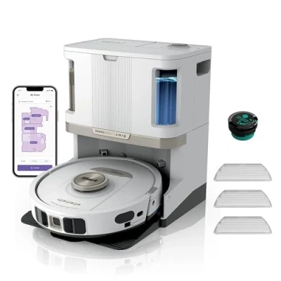 Abbildung von Shark PowerDetect 2 in 1 Saug &amp; Wischroboter, NeverTouch Pro 60 Tage, Selbst Entleerung, Befüllung Reinigung, 3D LiDAR Navi, NeverStuck Hindernisumgehung, Weiß, AV2800ZEEUWH