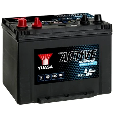 Abbildung von YUASA M26 EFB Batterie 12V 80Ah 600A B5 BMW: 3 Touring, Limousine, 5 AUDI: A4 B8 Avant, A6 C6 A3 Sportback