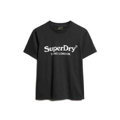 Abbildung von Superdry Venue Tshirt print, Damen, Größe: 40, Jet black