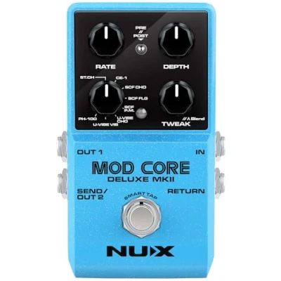Abbildung von NU X Mod Core Deluxe mkII Pedal mit neuen Effektmodellen, Signal und Routing Optionen