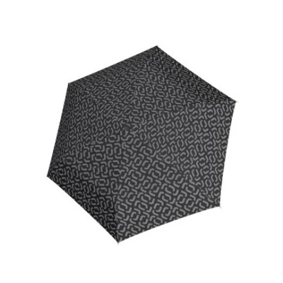 Abbildung von reisenthel Umbrella Pocket Mini in Signature Schwarz Extrem Leichter und Flacher Taschenschirm aus recycelten PET Flaschen Mit großem Schirmdach