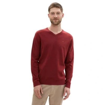 Abbildung von TOM Tailor Strickpullover, Herren, Größe: Small, Burgundy dark red melange