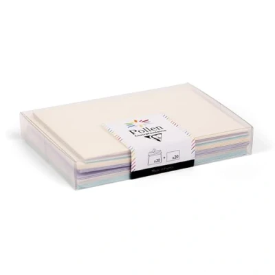 Abbildung von Clairefontaine 20919C Set mit 20 Umschlägen Pollen C6 (114x162mm) + Karten 110x155mm, 1 Set, Geburt