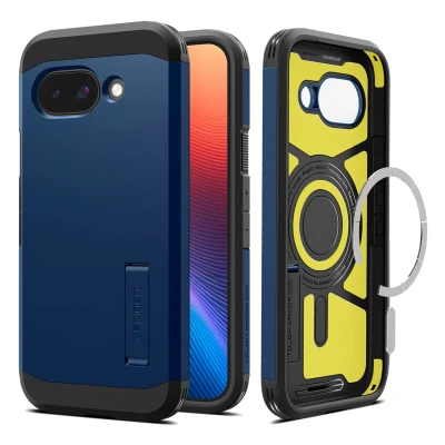 Abbildung von Spigen Tough Armor(AI) MagFit Hülle für Google Pixel 9a, Kompatibel mit MagSafe Navy Blue