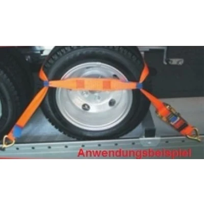 Abbildung von 4 Stück Spanngurte Zurrgurte 50 mm für Pkw Transport zur Radsicherung 2500/5000 daN