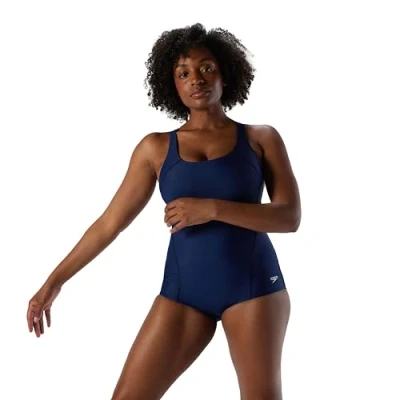 Abbildung von Speedo Damen Badeanzug Einteiler PowerFlex Princess Seam Ultraback konservativer Schnitt