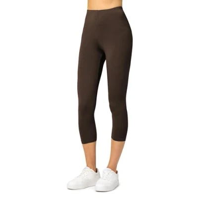 Abbildung von Merry Style Damen Leggings 3/4 Capri aus Viskose MS10 144 (Braun, XXL)