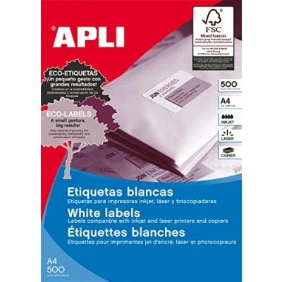 Abbildung von APLI 1783 Box 500 Blätter Etiketten polyvalent 70 x 37 mm, weiß