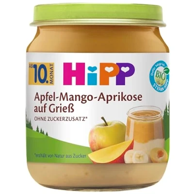 Abbildung von HiPP Bio Dessert Apfel Mango Aprikose auf Grieß, 6er Pack (6x200g)